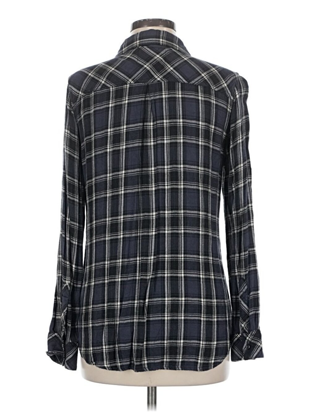 Rails Green Black White Plaid Long Sleeve Button Down Blouse Size M - Picture 5 of 7